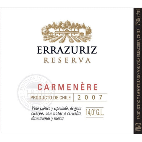 Errazuriz Reserva Carmenere 750 ml | Wain.cr