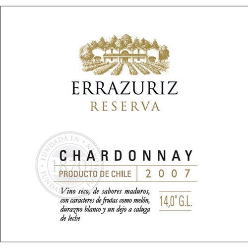 Errazuriz Estate Chardonnay Valle de Aconcagua Chile , Vinos Costa Rica