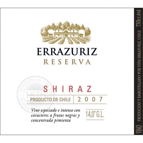 Errazuriz Reserva Shiraz 750 ml | Wain.cr