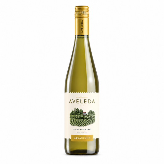 Aveleda Alvarinho Vinho Verde — botella sobre fondo blanco