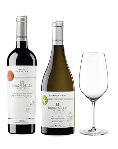 PROMO: Barón de Ley Garnacha Tinto + Barón de Ley Garnacha Blanca + 1 Copa de Cristal Rioja España , Vinos Costa Rica